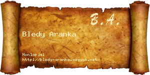 Bledy Aranka névjegykártya
